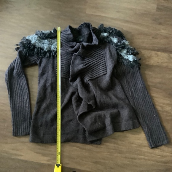 Line charcoal grey chunky cardigan - Picture 4 of 5